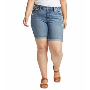 Silver Jeans Co. Women's Plus Size Avery Bermuda Shorts, Distressed Dark Indigo Wash, 24W X 10L for $47 Silver Jeans Co. Women's Plus Size Avery Bermuda Shorts, Distressed Dark Indigo Wash, 24W X 10L for $47