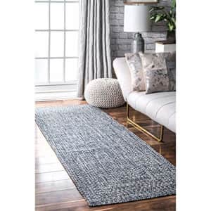 nuLOOM Wynn Braided Indoor/Outdoor Runner Rug, 2' 6" x 14', Light Blue for $108