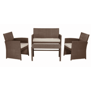 StyleWell Park Trail 4-Piece Wicker Patio Conversation Set for $175