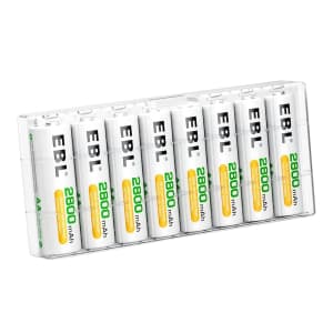 EBL 2,800mAh Ni-MH AA Rechargeable Battery 8-Pack for $12