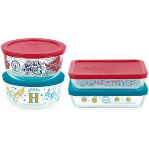 Pyrex Harry Potter Decorated Glass Food Storage 8-Piece Set for $35