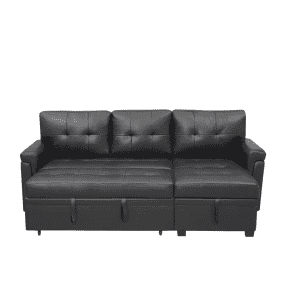 HomeStock Tufted Sectional Sofa Sleeper w/ Storage for $363