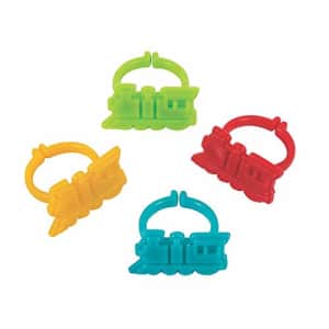 Fun Express Plastic Train Rings, Bulk Set of 48 - Birthday Party Favors and Railroad VBS Supplies for $5