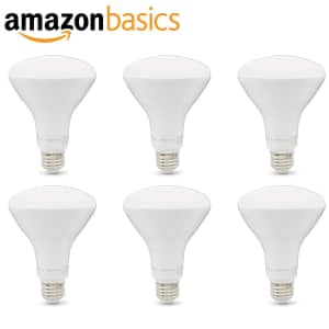 Amazon Basics 11W BR30 LED Light Bulb 6-Pack for $20