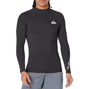Quiksilver Men's Standard All Time Long Sleeve Rashguard UPF 50 Sun Protection Surf Shirt, Black for $21