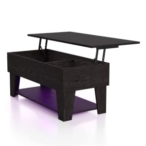 Julieta Modern 39" Lift-Top Coffee Table with 16 Color LED Light and Hidden Storage for $30 Julieta Modern 39" Lift-Top Coffee Table with 16 Color LED Light and Hidden Storage for $30