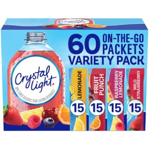Crystal Light Sugar-Free Powdered Drink 60-Count Variety Pack for $9
