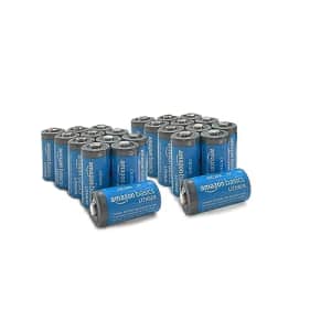 Amazon Basics 24-Pack Non-Rechargeable CR123A Lithium Batteries, 3 Volt, Up to 10-Year Shelf Life for $44