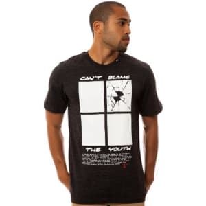 LRG Men's Blame The Youth T-Shirt, Black Heather, XX-Large for $19