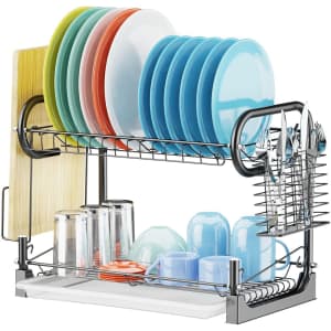 Veckle 2 Tier Dish Drying Rack for $19 Veckle 2 Tier Dish Drying Rack for $19