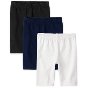 The Children's Place Girls Mix and Match Bike Shorts, Black/Tidal/White 3 Pack, Large(Plus) for $12
