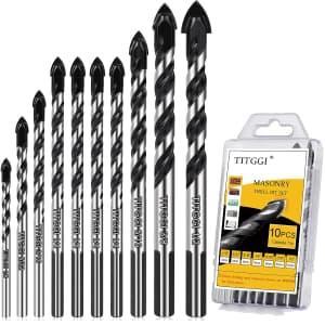 Masonry & Cement Drill Bits 10-Piece Set for $11