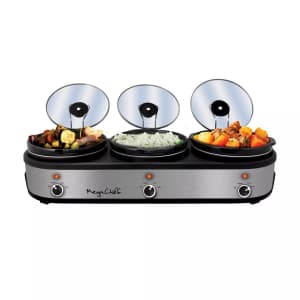 MegaChef Triple 2.5-Quart Slow Cooker & Buffet Server for $80