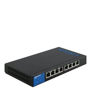 Linksys Business LGS308 8-Port Gigabit Ethernet Smart Switch,Black/Blue for $80