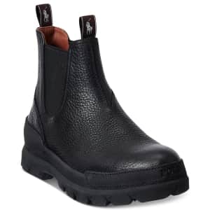 Polo Ralph Lauren Men's Oslo Tumbled Leather Chelsea Boots for $63