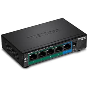 TRENDnet 5-Port Gigabit PoE+ Switch, 32W PoE Power Budget, 10Gbps Switching Capacity, IEEE 802.1p for $49