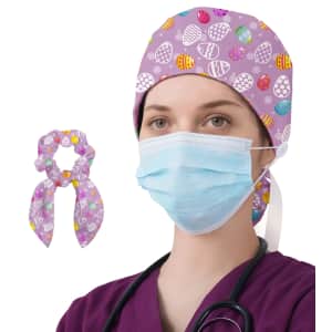 Adjustable Scrub Caps with Sweatband and Buttons from $5