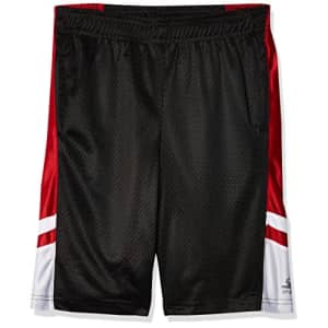 Southpole Boys' Big Basic Basketball Mesh Shorts, Black/red, Large for $16