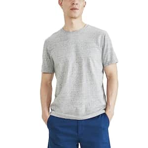 Dockers Men's Slim Fit Short Sleeve Chest Logo Crew Tee Shirt, Smokestack Heather, XX-Large for $11