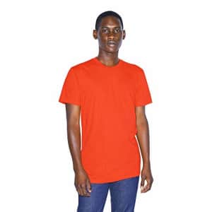 American Apparel Men's Unisex-Adult Fine Jersey Crewneck Short Sleeve T-Shirt, 2-Pack, Orange, for $16