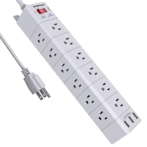 Powsaf 3-Sided Surge Protector for $17
