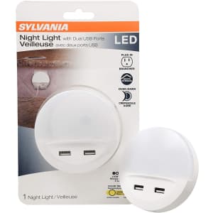Sylvania LED Night Light with Dual USB Ports for $10