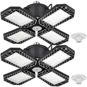 MonsterStar Deformable 120W LED Garage Light 2-Pack for $19 MonsterStar Deformable 120W LED Garage Light 2-Pack for $19