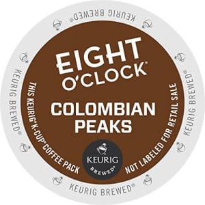 Eight O'Clock Coffee Colombian Peaks, Single-Serve Keurig K-Cup Pods, Medium Roast Coffee, 72 Count for $40