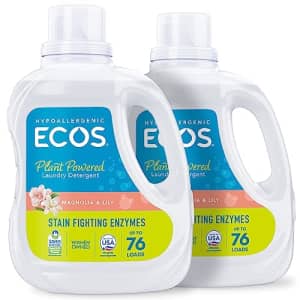 Earth Friendly Products ECOS Laundry Detergent Liquid with Enzymes, 152 Loads - Plant-Powered Hypoallergenic Laundry Soap for $19 Earth Friendly Products ECOS Laundry Detergent Liquid with Enzymes, 152 Loads - Plant-Powered Hypoallergenic Laundry Soap for $19