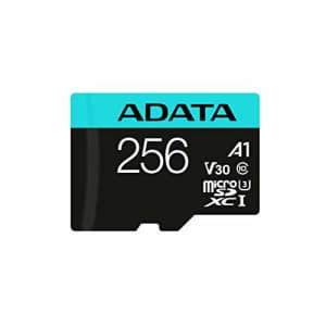 ADATA 256GB Premier Pro microSDXC/SDHC UHS-I Memory Card with Adapter - C10, U3, V30, 4K, A2, Micro for $20
