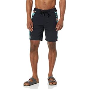 Quiksilver Men's Standard Cliffside Solid Board Short Swim Trunk, Black, 36 for $41