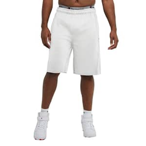 Champion Men's Powerblend, Mid-Weight Fleece Shorts with Pockets (Reg. or Big & Tall), White C for $12