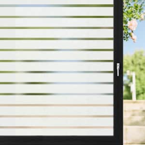 Frosted Stripe Privacy Vinyl Window Cling for $12