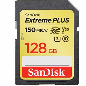 SanDisk Extreme Plus 128GB SDXC UHS-I/V30/U3/Class 10 Card (SDSDXW5-128G-ANCIN) for $33