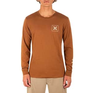 Hurley Men's Everyday Washed Long Sleeve T-Shirt, Ale Brown, X-Large for $30