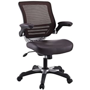 Modway Edge Mesh Back and White Vegan Leather Seat Office Chair With Flip-Up Arms-Computer Desks in for $163 Modway Edge Mesh Back and White Vegan Leather Seat Office Chair With Flip-Up Arms-Computer Desks in for $163