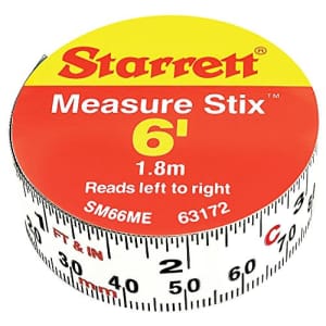 Starrett SM66ME Adhesive Tape Measure, 3/4" Width, 6' Length for $13 Starrett SM66ME Adhesive Tape Measure, 3/4" Width, 6' Length for $13