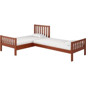 Alaterre Furniture Aurora Wood Corner L-Shaped Twin Bed Set for $355