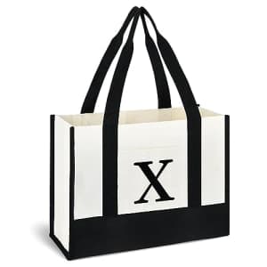 Personalized Initial Canvas Tote Bag for $11
