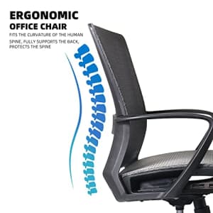 edx Ergonomic Home Computer Desk Mid-Back Swivel Rolling Mesh Task Armrests and Casters Office for $80