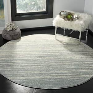 SAFAVIEH Adirondack Collection 7' Round Slate / Cream ADR113T Modern Ombre Non-Shedding Dining Room for $89