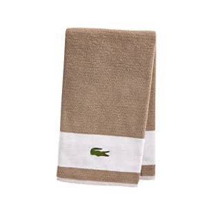 Lacoste Match Bath Towel, 100% Cotton, 600 GSM, 30"x52", Sand for $22