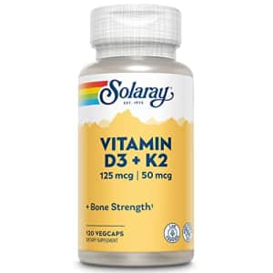 SOLARAY Vitamin D3 + K2, D & K Vitamins for Calcium Absorption and Support for Healthy for $23