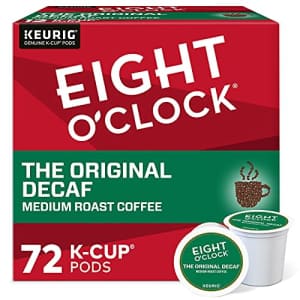 Eight O'Clock Coffee The Original Decaf, Single-Serve Coffee K-Cup Pods, Medium Roast, 72 Count for $39