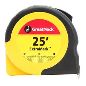Great Neck GreatNeck 95005 ExtraMark 25 Ft. x 1 Inch Rubber Grip Power Tape Measure for $14