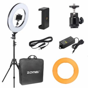 Zomei 14" Dimmable LED Ring Light with Stand for $52 Zomei 14" Dimmable LED Ring Light with Stand for $52