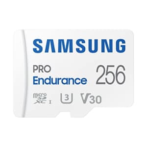 Samsung PRO Endurance 256GB microSDXC UHS-I U3 100MB/s Video Monitoring Memory Card with Adapter for $43