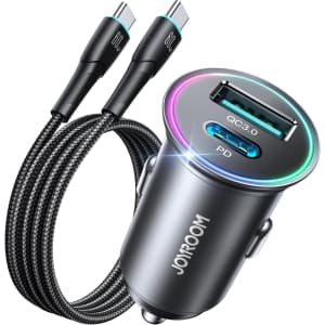 60W Dual Port USB-C Car Charger for $19