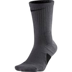 Nike Elite Basketball Crew Socks (Dark Grey/Black/Black, Medium) for $33