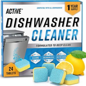Active Dishwasher Cleaner and Deodorizer Tablet 24-Pack for $16